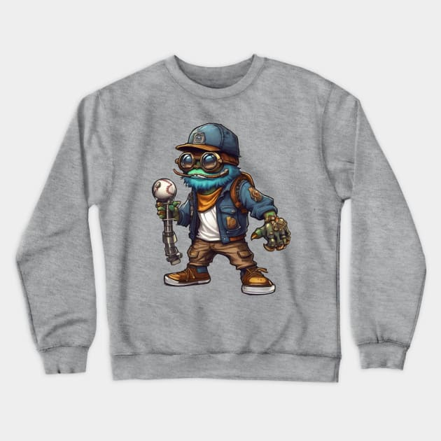 Cute steam punk Monster Crewneck Sweatshirt by Ezhael